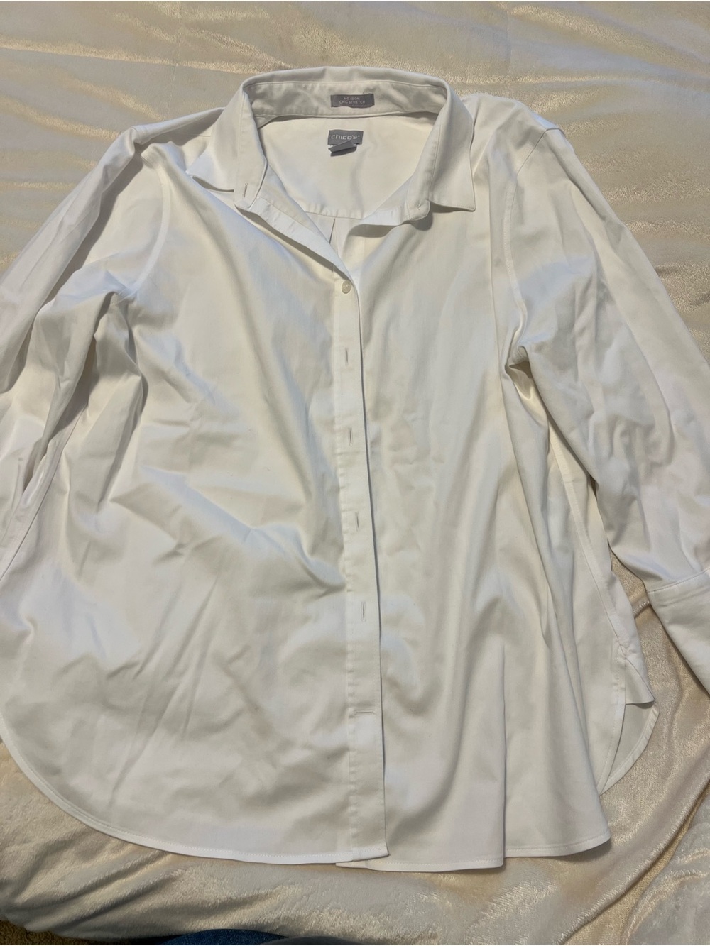 Chico's White Men's Dress Shirt - Classic Button-Front
